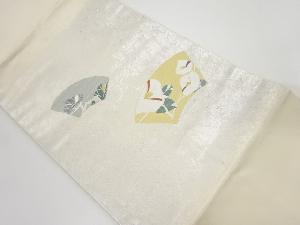 地紙に花模様織り出し名古屋帯